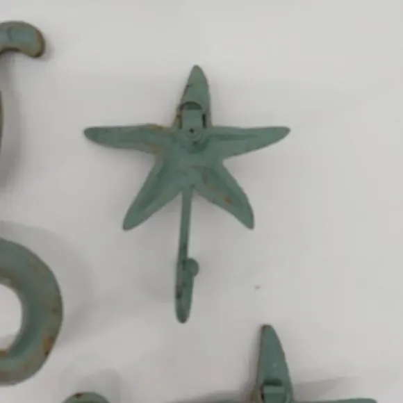 Bath Metal Coastal Mermaid Starfish Green Distressed 7 pcs - Picture 13 of 16